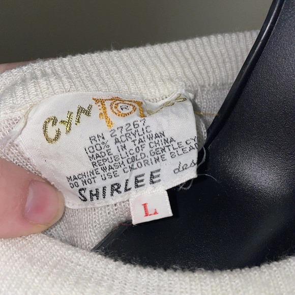 RARE VTG 70'S CYN LES SHIRLEE DESIGNS SAILBOATS SWEATER L Large - Picture 5 of 5